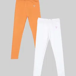 TWIN BIRDS Girls Pack Of 2 Pure Cotton Ankle Length Leggings-image-99