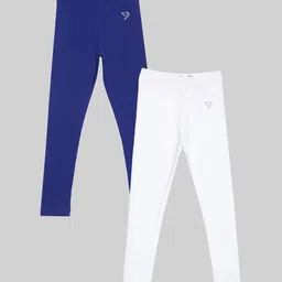 TWIN BIRDS Girls Pack of 2 Pure Cotton Ankle Length Leggings-image-61