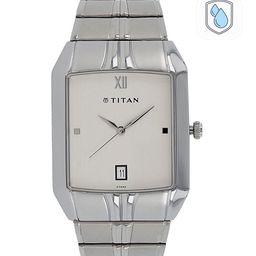 Titan Men Silver-Toned & White Analogue Watch NH9264SM01A-58