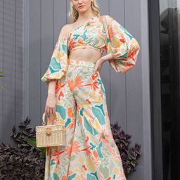 House of Abeena Printed Off-Shoulder Neck Crop Top & Maxi Pants Co-Ord-picture-20
