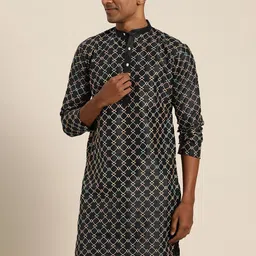 SOJANYA Thread Work Silk Blend Kurta-picture-11