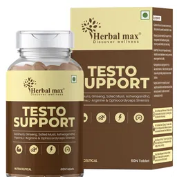 Herbal max Testo Support Tablet With Gokshura, Safed Musli, L-Arginine - 60 Tablets-47