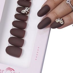 BEROMT Bow Charms Salon Finish Press-On Matte False Nail Tips Kit - BFNC07BC-image-92