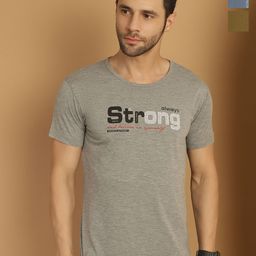 MACK JONNEY Men Pack Of 3 Typography Printed Round Neck Cotton T-shirts-image-33