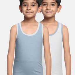 METRO KIDS COMPANY Boys Pack of 2 Round Neck Pure Cotton Innerwear Vest-14