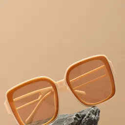 HAUTE SAUCE by Campus Sutra Women Brown Lens & Brown Oversized Sunglasses-image-84