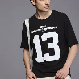HRX by Hrithik Roshan Men Lifestyle Printed Drop-Shoulder Sleeves Oversized T-shirt-image-42