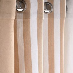 Saral Home Beige & White Striped Cotton Black Out Door Curtain-11