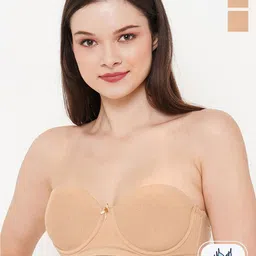 Inner Sense Pack of 3 Organic Cotton  Antimicrobial Padded Sustainable Strapless Bra ISB102-picture-25