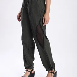 The Roadster The Lifestyle Co. Women Mesh Panelled Loose Fit Trousers-picture-10