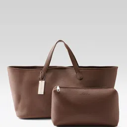 French Connection Textured Structured Tote Bag With Pouch image 4