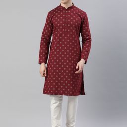 Manthan Men Woven Design Ethnic Motifs Kurta-image-77