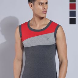 Dollar Bigboss Men Assorted Pack of 5 Combed Cotton Racerback Styled Gym Vest-image-69