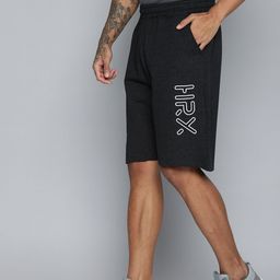 HRX by Hrithik Roshan Men Charcoal Typography Printed Shorts-image-40