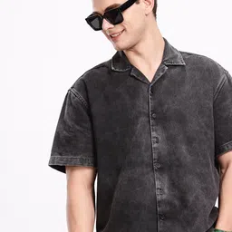 Aeropostale Drop-Shoulder Sleeves Denim Pure Cotton Relaxed Fit Casual Shirt-image-3