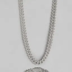 PARIS HAMILTON Unisex Silver-Plated Chain With Bracelet-6