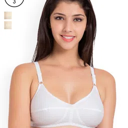 Souminie Pack Of 3 Non Padded Flexi-Fit Cotton Bras SLY931-picture-12
