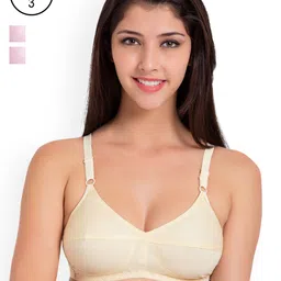 Souminie Pack Of 3 Non Padded Flexi-Fit Cotton Bras SLY931-picture-57