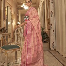 elora Ethnic Motifs Woven Design Pure Silk Banarasi Saree-image-2