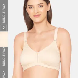 GROVERSONS Paris Beauty Pack of 2 Non-Padded Cotton Seamless Cotton Bra-image-58