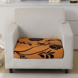HOKIPO Brown & Black Printed Polyester 1 Seater Sofa Seat Cover-image-47