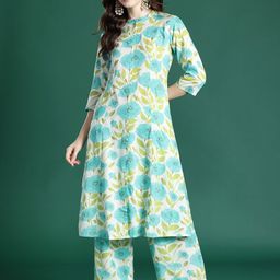 Indo Era Floral Printed Kurta with Palazzos-19