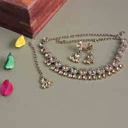 VATSALYA creation Alloy Gold- plated Gold Jewellery Set-10
