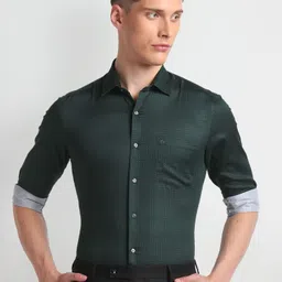 Arrow Men Slim Fit Micro Printed Formal Pure Cotton Shirt-picture-46