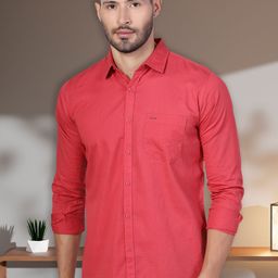 D Finish Smart Fit Spread Collar Pure Cotton Casual Shirt-image-86