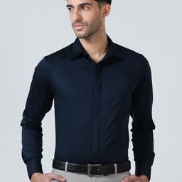 THE FORMAL CLUB Men Concealed Placket Formal Shirt-image-35