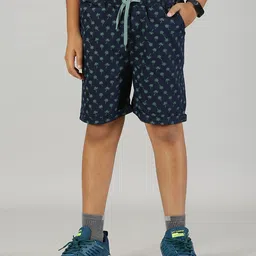KiddoPanti Boys Mid-Rise Floral Printed Pure Cotton Shorts-image-93