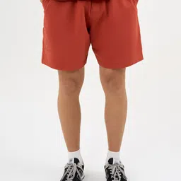 DCYPHR Men Solid Regular Fit Mid-Rise Cotton Sports Shorts-image-8