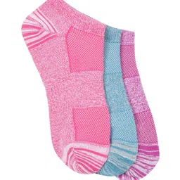 Columbia Women Pack of 3 Patterned Ankle Length Flat Knit Marled & Space Dye No-Show Socks-picture-30