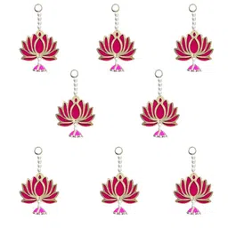 The Advitya Pink& Gold-Tone 8Pcs Lotus Wall Hanging Showpiece-image-24