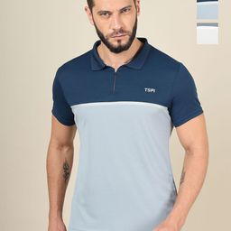 Technosport Men Pack Of 2 Colourblocked Antimicrobial Slim Fit Sports T-shirts-image-29
