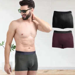 FREECULTR Men Pack Of 3 Solid 3X Anti-Microbial Air-Soft Micromodal Trunks FC-XT-T-POB-SW-SEG-picture-16