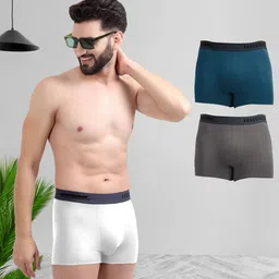FREECULTR Men Pack of 3 Solid 3X Anti-Microbial Air-Soft Micromodal Trunks FC-XT-T-CW-MB-SG-S-picture-19