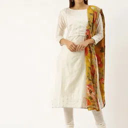 Rajnandini Off-White Silk Blend Woven Design Semi-Stitched Dress Material-image-37