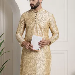SOJANYA Floral Printed Mandarin Collar Long Sleeves Straight Kurta-picture-36