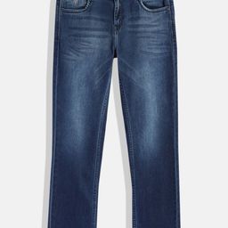 U.S. Polo Assn. Kids Boys Blue Relaxed Fit Mid-Rise Light Fade Stretchable Jeans-image-58