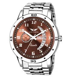 LOIS CARON Men Brown Toned Stainless Steel Bracelet Style Straps Analogue Watch MLC-8187-image-45
