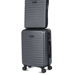 Assembly Set Of 2 Textured Hard-Sided Small Trolley Suitcase Laptop Backpack-10