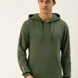 Flying Machine Men Green Typographic Printed Hooded Sweatshirt-picture-19