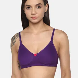 Leading Lady cool Purple Solid Non-Wired Non Padded T-shirt Bra-image-85