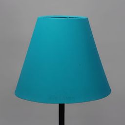 BTR CRAFTS Teal Blue Cotton Traditional Bell Shaped Table Lamp-23