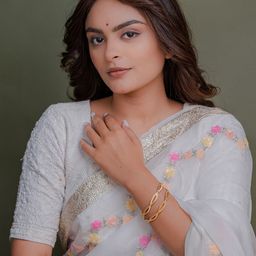 Zeraki Jewels Shehnaz Designer Set Of 2 Gold-Plated Textured Bangles-53