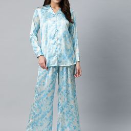 Readiprint Fashions Tie & Dye Satin Longline Shirt & Palazzos-image-74