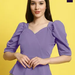 Metronaut Women Pack Of 2 Puff Sleeves Crop Regular Top-picture-46