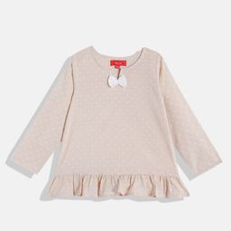 Indo Era Polka Dot Print Cotton Top-image-84