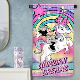 YK Girls Purple Unicorn Printed 380 GSM Cotton Bath Towel-picture-29